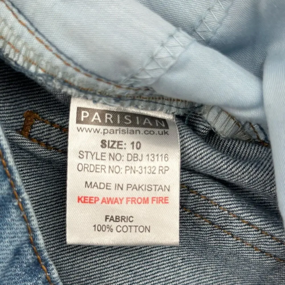 Parisian‎ Medium Blue Wash Distressed Boyfriend High Waist Jeans Size 6
